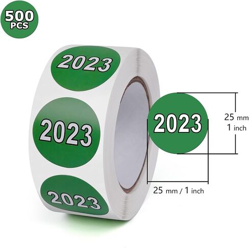 500 PCS Purple 2025 Dot Stickers Roll 1 بوصة مستديرة ألوان مشفرة للعام الجديد التسميات الإشاراتية ذاتية لاصقة مرجعية للماء لمجلات الملفات مخططات مخططات. in Kuwait