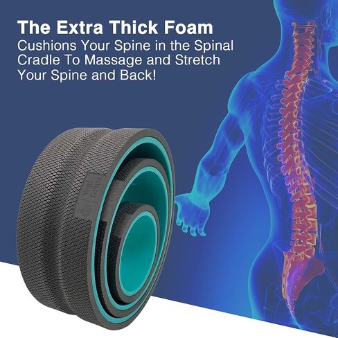Back Roller Wheel- Foam Padded Back Stretcher Wheel with Center Spine Cradle- Stretching Wheel for Back Pain Set of Four in Saudi Arabia