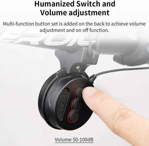 Electronic Bike Horn 120db Cycling Electric Bicycle Horn 4 Sound Modes with Rechargeable Battery Waterproof Bicycle Bell for Kids Boys Adults Mountain Bike/Adjustable in Saudi Arabia