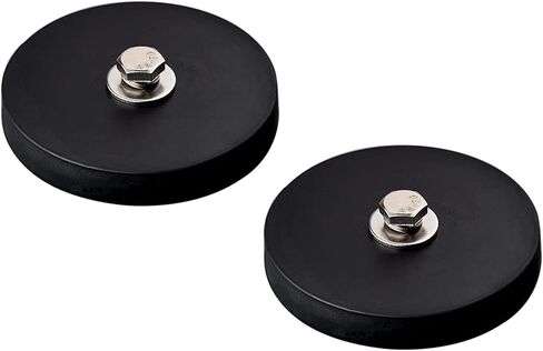 MUTUACTOR 4Pack Strong Neodymium Rubber Coated Magnets,Anti-slip Magnetic Mounts Rare Earth Magnet M4 Female Threaded Stud Magnets for Tractor Mirror Camera Bracket Mount Lights Van Equipements in Saudi Arabia