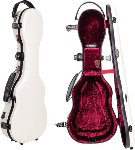 حافظة Crossrock Baritone Ukulele، تناسب حتى 31 بوصة | غلاف صلب مصنوع من الألياف الزجاجية بنسبة 100% مع مزالج للعلامة التجارية، وقفل TSA، وحجرة الملحقات، وأشرطة قابلة للفصل - أبيض حليبي (CRF2030BUMW) in Kuwait
