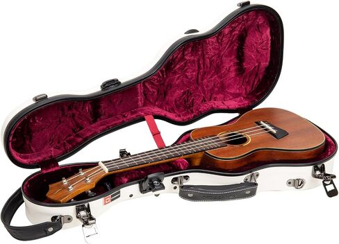 حافظة Crossrock Baritone Ukulele، تناسب حتى 31 بوصة | غلاف صلب مصنوع من الألياف الزجاجية بنسبة 100% مع مزالج للعلامة التجارية، وقفل TSA، وحجرة الملحقات، وأشرطة قابلة للفصل - أبيض حليبي (CRF2030BUMW) in Kuwait