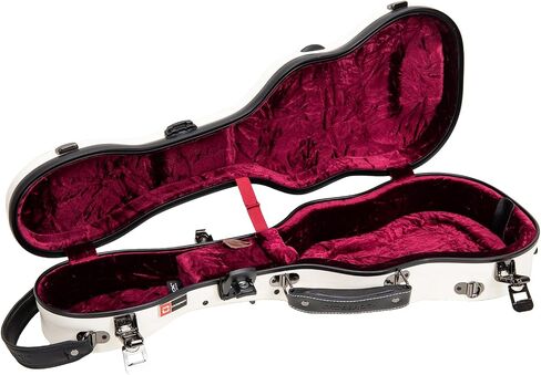 حافظة Crossrock Baritone Ukulele، تناسب حتى 31 بوصة | غلاف صلب مصنوع من الألياف الزجاجية بنسبة 100% مع مزالج للعلامة التجارية، وقفل TSA، وحجرة الملحقات، وأشرطة قابلة للفصل - أبيض حليبي (CRF2030BUMW) in Kuwait