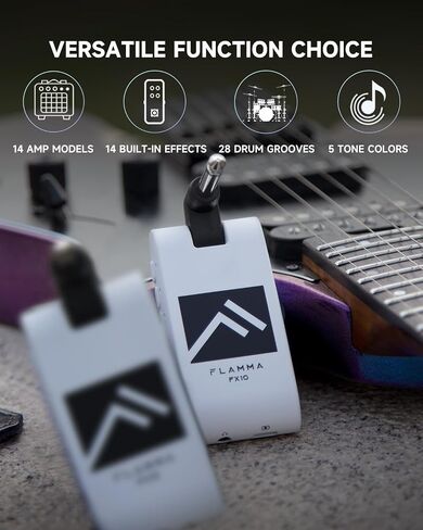 FLAMMA Guitar Headphone Amp Portable with 28 Drum Grooves 14 Built-in Effects 14 Amplifier Models 5 Tone Colors Support Bluetooth USB Audio Recording and Playback OTG Function Home Practice in Kuwait