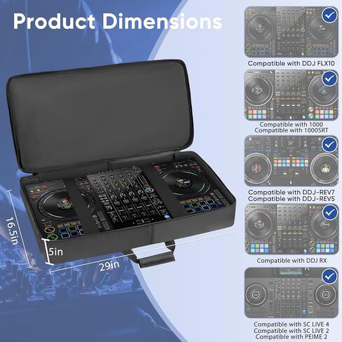 DJ Controller Bag Compatible with DDJ 800 / FLX6 / SX SX2 SX3 / MC7000 / Rane One / Mixon 8 Pro, DJ Controller Soft Case with Multi-pocket, DJ Case DJ Gig-bag for DJ Controller & Accessories (Small) in Kuwait