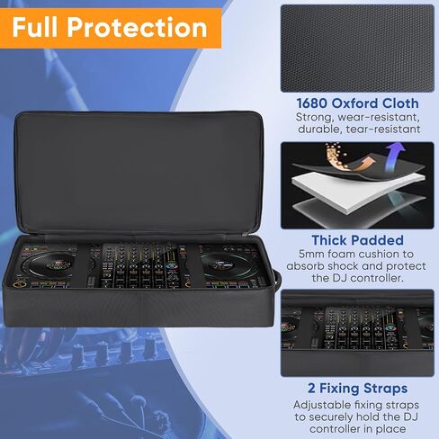 DJ Controller Bag Compatible with DDJ 800 / FLX6 / SX SX2 SX3 / MC7000 / Rane One / Mixon 8 Pro, DJ Controller Soft Case with Multi-pocket, DJ Case DJ Gig-bag for DJ Controller & Accessories (Small) in Kuwait