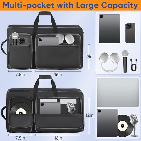 DJ Controller Bag Compatible with DDJ 800 / FLX6 / SX SX2 SX3 / MC7000 / Rane One / Mixon 8 Pro, DJ Controller Soft Case with Multi-pocket, DJ Case DJ Gig-bag for DJ Controller & Accessories (Small) in Kuwait