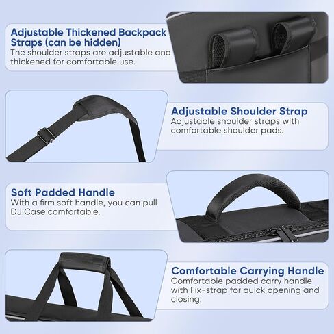 DJ Controller Bag Compatible with DDJ 800 / FLX6 / SX SX2 SX3 / MC7000 / Rane One / Mixon 8 Pro, DJ Controller Soft Case with Multi-pocket, DJ Case DJ Gig-bag for DJ Controller & Accessories (Small) in Kuwait