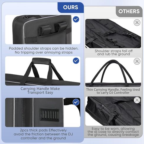 DJ Controller Bag Compatible with DDJ 800 / FLX6 / SX SX2 SX3 / MC7000 / Rane One / Mixon 8 Pro, DJ Controller Soft Case with Multi-pocket, DJ Case DJ Gig-bag for DJ Controller & Accessories (Small) in Kuwait