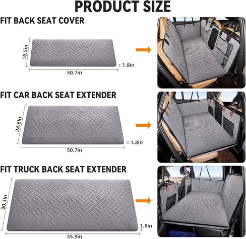 YJGF Dog Mat for Back Seat Extender for Dogs,Dog Bed for Car Back Seat,Car Mattress for Hard Bottom Car Seat Cover for Dogs,Pet Cover for Dog Hammock for Car (Black, for car Back seat Extender) in Kuwait