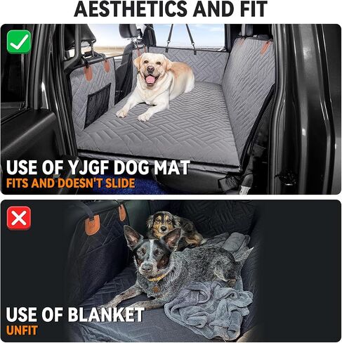 YJGF Dog Mat for Back Seat Extender for Dogs,Dog Bed for Car Back Seat,Car Mattress for Hard Bottom Car Seat Cover for Dogs,Pet Cover for Dog Hammock for Car (Black, for car Back seat Extender) in Kuwait