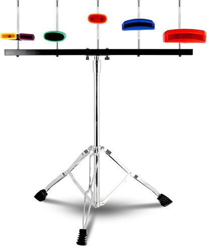 RANMING Jam Block Plastic Cow Bell Double Sambago Bell Jam Block for Band Practice Festival Performance,Latin Percussion Instrument Kit (Yellow-Purple) in Saudi Arabia