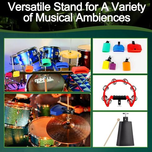 RANMING Jam Block Plastic Cow Bell Double Sambago Bell Jam Block for Band Practice Festival Performance,Latin Percussion Instrument Kit (Yellow-Purple) in Saudi Arabia