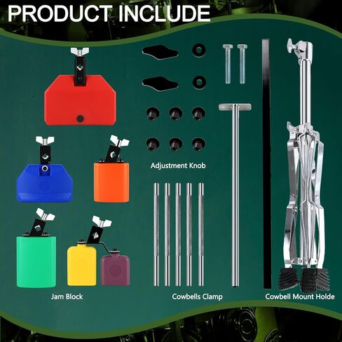 RANMING Jam Block Plastic Cow Bell Double Sambago Bell Jam Block for Band Practice Festival Performance,Latin Percussion Instrument Kit (Yellow-Purple) in Saudi Arabia