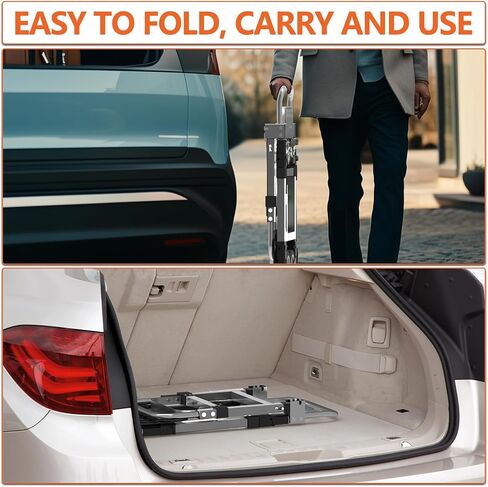 3 in 1 Heavy Duty Folding Hand Truck, Convertible Hand Truck, Portable Steel Hand Truck Dolly with Telescopic Handle, Folding Dolly Cart with Rubber Wheels, Hand Truck Foldable 500 LB in Saudi Arabia