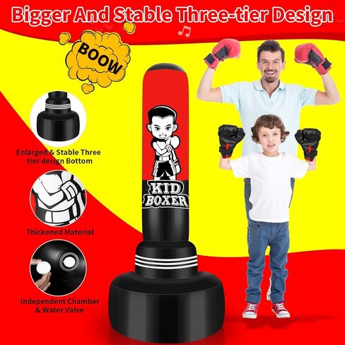 Freestanding Punching Bag with Stand for Adult Teens, 70inch Men Standing Kickboxing Bag, Suitable for Kickboxing Martial Arts MMA Dummy Karate Home Gym Training Equipment for Men and Women in Saudi Arabia