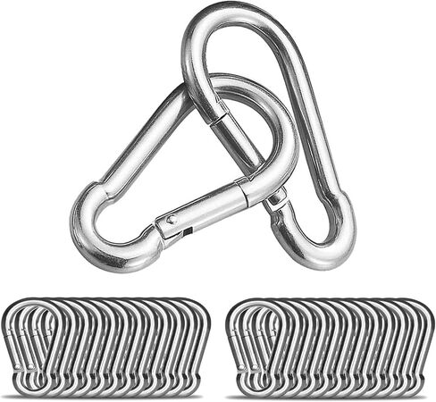 4" Safety Spring Snap Hooks 20Pcs, 3/8" Galvanized Steel Quick Link Snap Hooks, 770LBS Holding Capacity Heavy Duty Steel Carabiner Clip Buckle for Swing Hammock,Travel, Camping, Fishing, and Hiking in Saudi Arabia