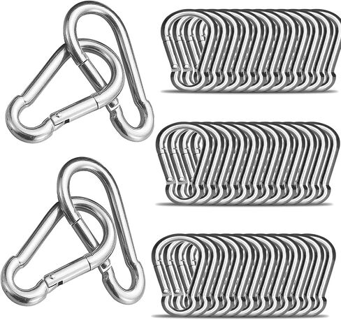 4" Safety Spring Snap Hooks 20Pcs, 3/8" Galvanized Steel Quick Link Snap Hooks, 770LBS Holding Capacity Heavy Duty Steel Carabiner Clip Buckle for Swing Hammock,Travel, Camping, Fishing, and Hiking in Saudi Arabia