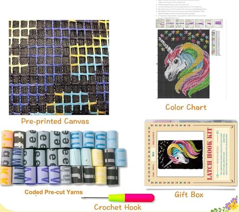 YOOTOM Christmas Latch Hook Rug Kits, DIY Rug Crochet Yarn Latch Hook Kit with Printed Canvas 20"x15" in Kuwait