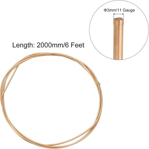 MECCANIXITY 1 Rolls 12 Gauge Soft Copper Wire 6 Feet, 99.9% Solid Pure Bare Copper Wire for Electroculture Gardening, Jewelry Making, Beading DIY Craft in Saudi Arabia