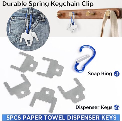 2 pcs 770301 Paper Towel Dispenser Key Set Compatible for kimberly-clark Scott Dispensers Stainless Steel Universal commercial toilet paper towel,Soap Dispensers key Includes 1 Spring Keychain in Saudi Arabia
