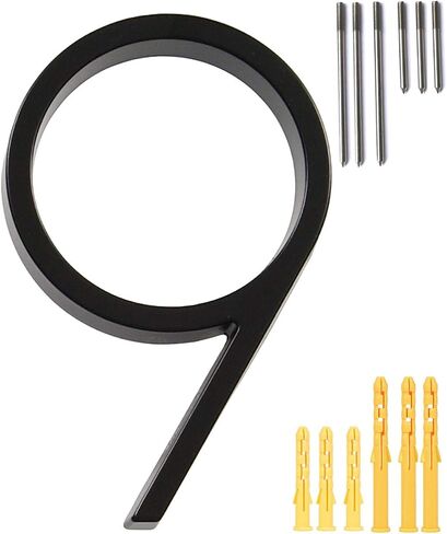 Premium 5" Floating Zinc Alloy House Numbers - Gold & Silver Starry Shine Finish, 304 Stainless Steel Screws, Long & Short Options, Unique Floating Shadow Design (Gold Galaxy, Number 5) in Kuwait