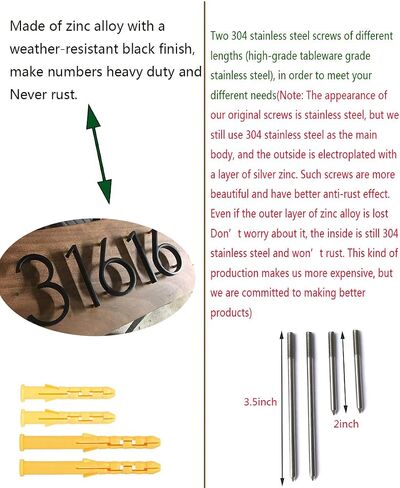 Premium 5" Floating Zinc Alloy House Numbers - Gold & Silver Starry Shine Finish, 304 Stainless Steel Screws, Long & Short Options, Unique Floating Shadow Design (Gold Galaxy, Number 5) in Kuwait