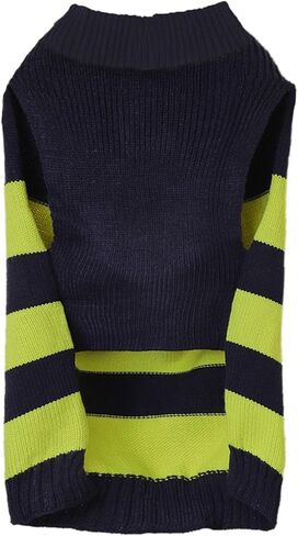 Knit Striped Dog Sweater Zipper Puppy Clothes with Pocket Warm Knitted Pet Winter Clothing for Small Dogs Cats Outfits Suéter para Perros (Small, Gray) in Kuwait