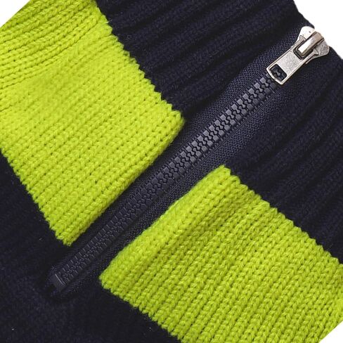 Knit Striped Dog Sweater Zipper Puppy Clothes with Pocket Warm Knitted Pet Winter Clothing for Small Dogs Cats Outfits Suéter para Perros (Small, Gray) in Kuwait