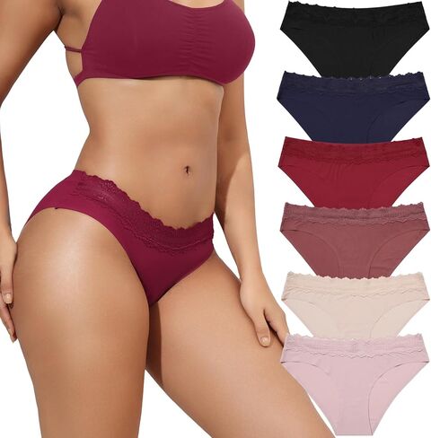Aijolen Women's Seamless Underwear Lace No Show Bikini Panties invisible Underpants Panty for Womens S-XL in Kuwait