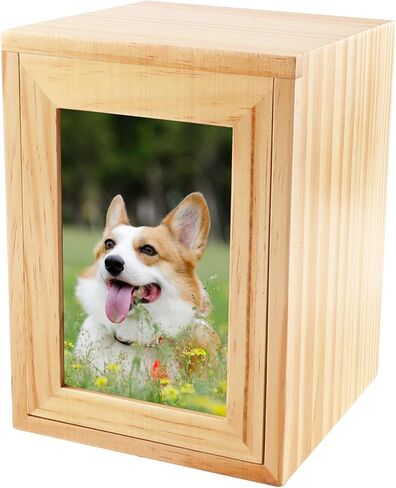Cuodia:Pet Cremation Box with Photo Frame,Cat urns for Ashes,Pet Urns, Cat Cremation Box for Ashes, Pet Ashes Photo Box,Ash Box for Cat or Dog, Wood Keepsake Memorial Urns. (Black Large) in Kuwait