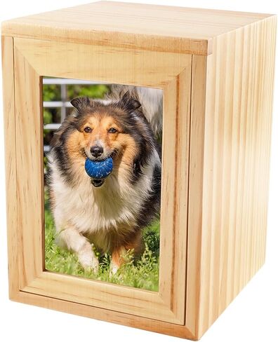 Cuodia:Pet Cremation Box with Photo Frame,Cat urns for Ashes,Pet Urns, Cat Cremation Box for Ashes, Pet Ashes Photo Box,Ash Box for Cat or Dog, Wood Keepsake Memorial Urns. (Black Large) in Kuwait