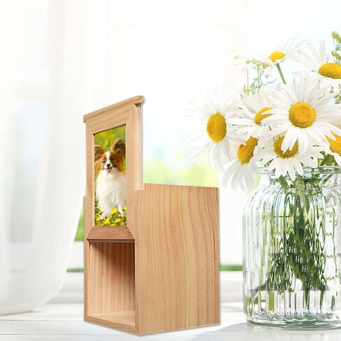 Cuodia:Pet Cremation Box with Photo Frame,Cat urns for Ashes,Pet Urns, Cat Cremation Box for Ashes, Pet Ashes Photo Box,Ash Box for Cat or Dog, Wood Keepsake Memorial Urns. (Black Large) in Kuwait