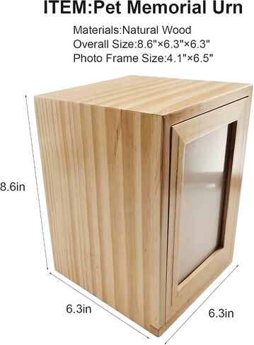 Cuodia:Pet Cremation Box with Photo Frame,Cat urns for Ashes,Pet Urns, Cat Cremation Box for Ashes, Pet Ashes Photo Box,Ash Box for Cat or Dog, Wood Keepsake Memorial Urns. (Black Large) in Kuwait