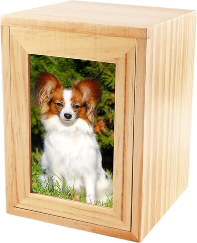 Cuodia:Pet Cremation Box with Photo Frame,Cat urns for Ashes,Pet Urns, Cat Cremation Box for Ashes, Pet Ashes Photo Box,Ash Box for Cat or Dog, Wood Keepsake Memorial Urns. (Black Large) in Kuwait