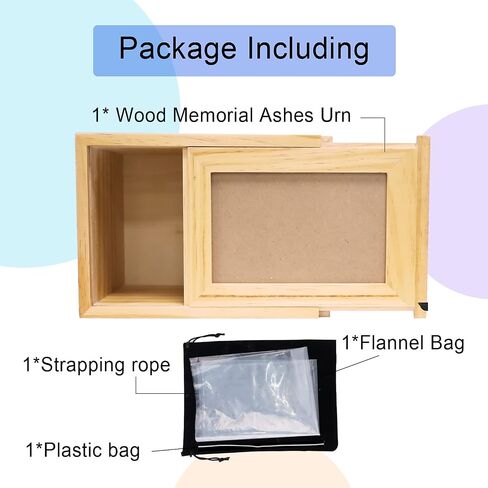 Cuodia:Pet Cremation Box with Photo Frame,Cat urns for Ashes,Pet Urns, Cat Cremation Box for Ashes, Pet Ashes Photo Box,Ash Box for Cat or Dog, Wood Keepsake Memorial Urns. (Black Large) in Kuwait