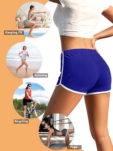URATOT 4 Pack Yoga Short Pants Cotton Sports Shorts Gym Dance Lounge Shorts Dolphin Running Athletic Shorts for Women in Kuwait