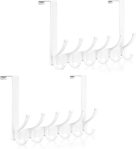 Over The Door Hooks, Over The Door Hanger Hook, Over The Door Towel Rack for Bathroom, Door Towel Hanger for Hanging Coats Hats (1Pack，White) in Saudi Arabia