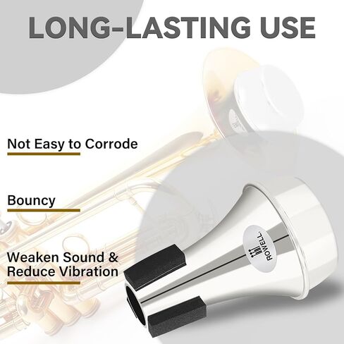 ROWELL Trumpet Mute ABS Straight Trumpet Mute Mini Trumpet Mute Silencer Lightweight Practice Trumpet MuteTrumpet Acessories for Beginner (Gold) in Saudi Arabia