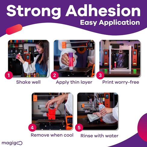 MO2018 3D Printer Adhesive Glue – Reduces Warping for ABS, PLA, PETG, HIPS, ASA, and TPU Filaments – Flex Plate, Glass, PEI, Buildtak, and Kapton Compatible - All-in-One Solution (4 fl. oz) in Saudi Arabia