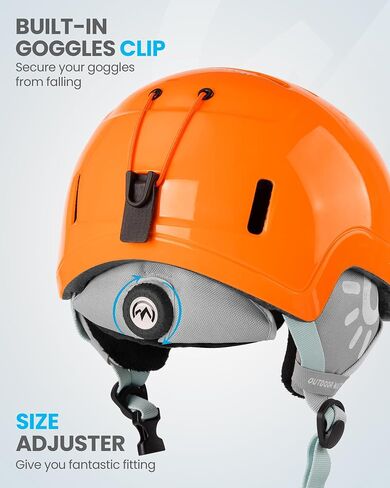 OutdoorMaster Kids Ski Helmet, Snowboard Helmet for Boys, Girls & Youth, Durable PC Shell, Protective EPS Foam & 12 Cooling Vents, Dial Fit Snow Helmet, Certified Snow Sport Helmet Snowboarding Helmet in Saudi Arabia