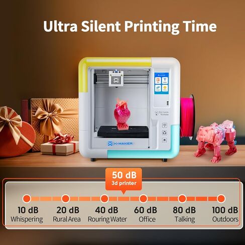 X-Maker 3D Printer for Kids and Beginners, Fully Assembled High-Speed 3D Printer with 8 PLA Filament Set, Leveling-Free Bed, Wi-Fi Printing, Silent, High Precision Small 3D Printer with App in Saudi Arabia