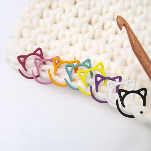 Wonafa 60 PCS Cat Schitch Marker Metal Stitch Markers Crochet Stitch Marker Cat Ears Metal Crochet Still Stitch Marker Corchet Locking DIY knitting knitting sewt in Kuwait
