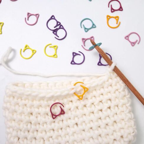 Wonafa 60 PCS Cat Schitch Marker Metal Stitch Markers Crochet Stitch Marker Cat Ears Metal Crochet Still Stitch Marker Corchet Locking DIY knitting knitting sewt in Kuwait