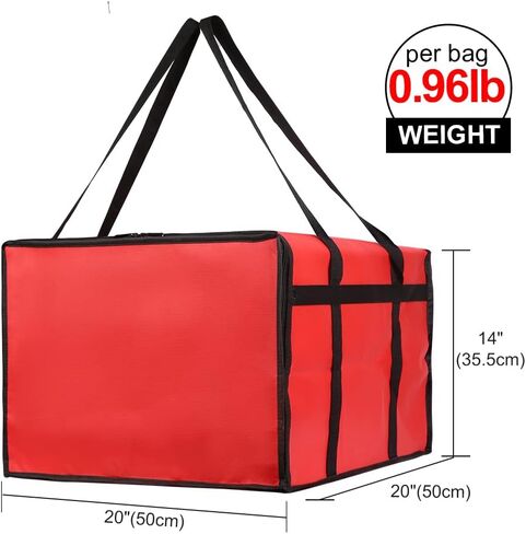 Bodaon Insulated Pizza Delivery Bags, 20" x 20" x 14" Insulated Food Delivery Bag for Uber Eats/Doordash/Grubhub, Pizza Pack, Pizza Hot Warmer Carrier, Food Warmers for Parties Insulation (Black, 1Pk) in Kuwait