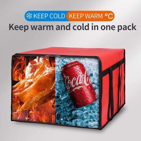 Bodaon Insulated Pizza Delivery Bags, 20" x 20" x 14" Insulated Food Delivery Bag for Uber Eats/Doordash/Grubhub, Pizza Pack, Pizza Hot Warmer Carrier, Food Warmers for Parties Insulation (Black, 1Pk) in Kuwait