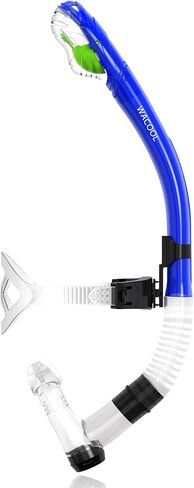 WACOOL Training Headstrap Support Dry Top Snorkel Tube Comfortable Mouthpiece One-Way Purge Valve for Pool Open Water Scuba Lap Swimming Swimmer Diving Snorkeling in Saudi Arabia