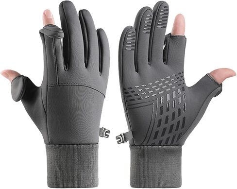 Winter Gloves Men Women, 2 Finger Exposable Touch Screen Gloves Running Gloves Cycling Gloves Driving Gloves for Men Women, Warm Gloves Freezer Gloves Waterproof Gloves Mens in Kuwait