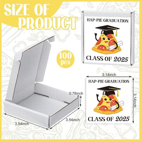 100 Pcs Mini Pizza Box Valentine's Day Cookie Boxes 3.54 x 3.54 x 0.78 Square Cardboard Boxes Gift Small Pizza Box with Sticker for Valentines Day Weddings Celebrations Birthdays Party Favors in Saudi Arabia