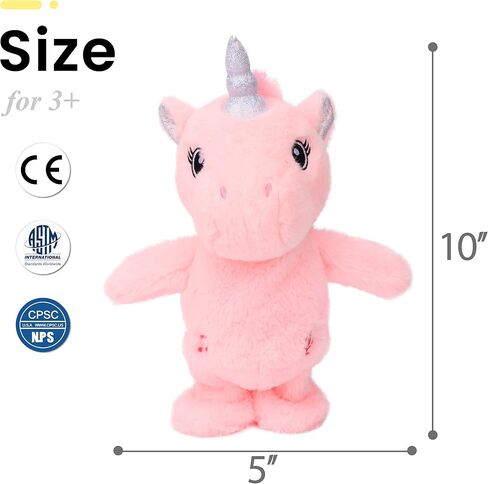 Easfan Talking Dinosaur Toy Repeats What You Say Stuffed Animal Walking Singing Musical Electric Interactive Educational Funny Animated Plush Toy Birthday for Kids Toddlers Green,8’’ in Kuwait